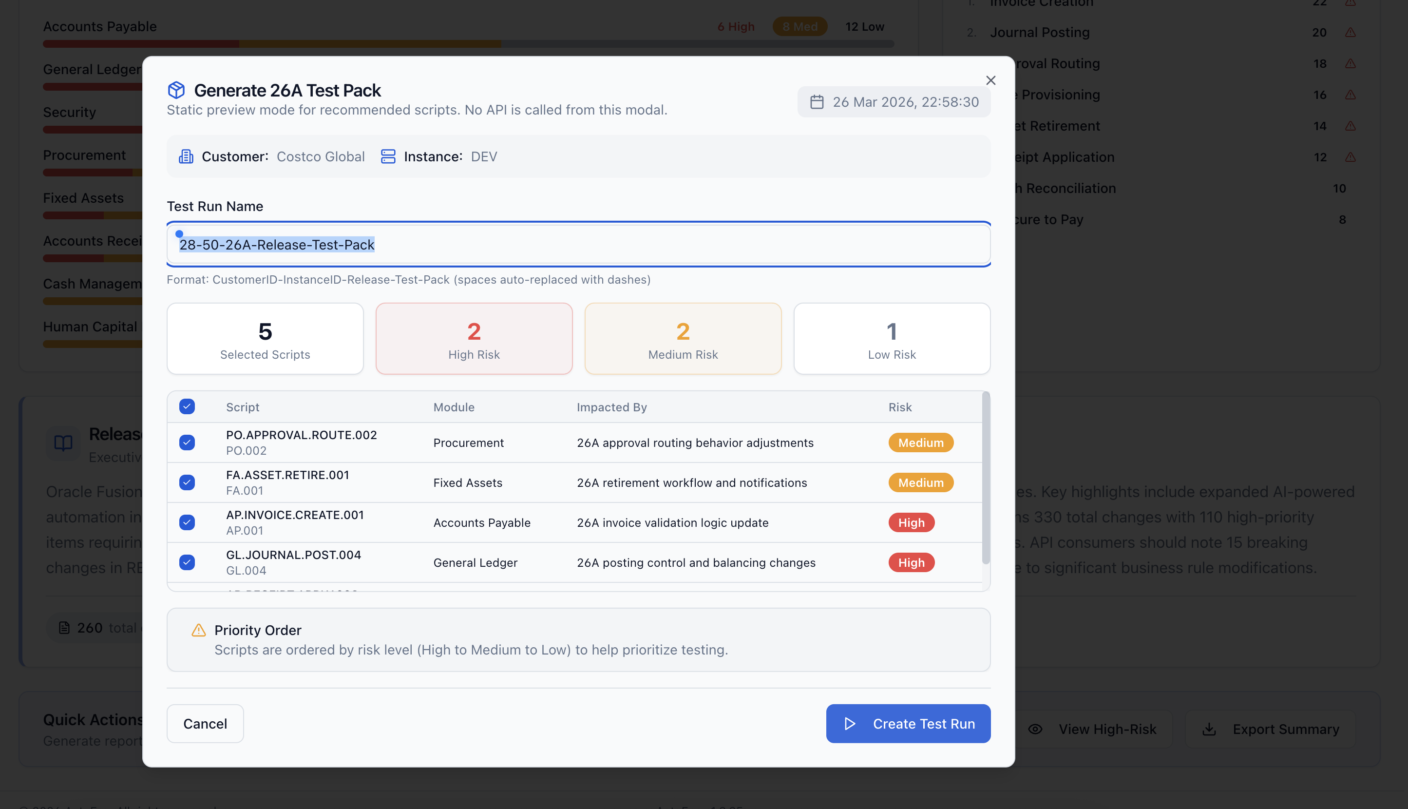 SyntraFlow Test Pack Generator enabling business users to execute Oracle tests without coding